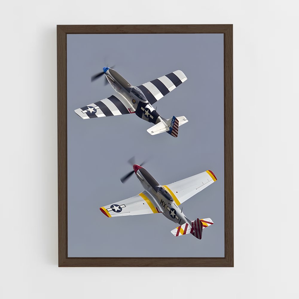 ap-p-51 mustang-4 cadre Bois foncé