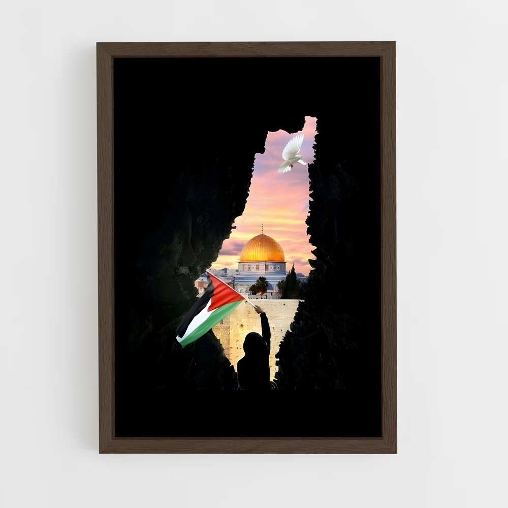 ap-palestine flag-5 cadre Bois foncé