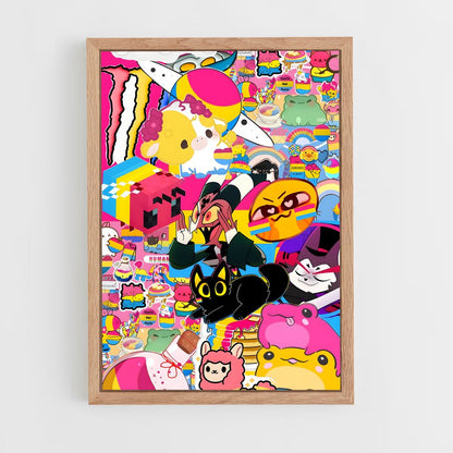 ap-pansexual flag-1 cadre Bois clair
