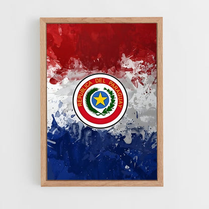 ap-paraguay flag-1 cadre Bois clair