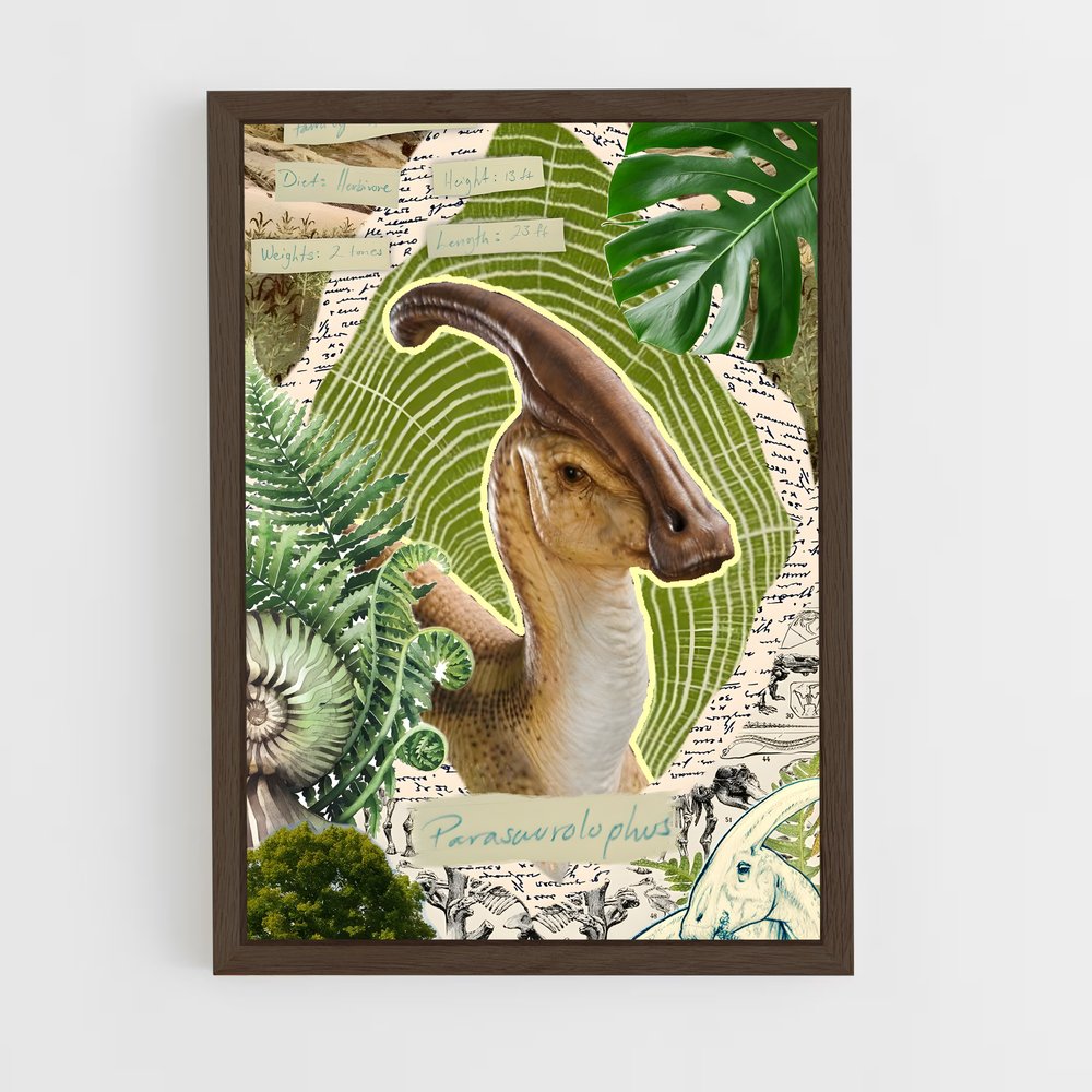 ap-parasaurolophus-2 cadre Bois foncé
