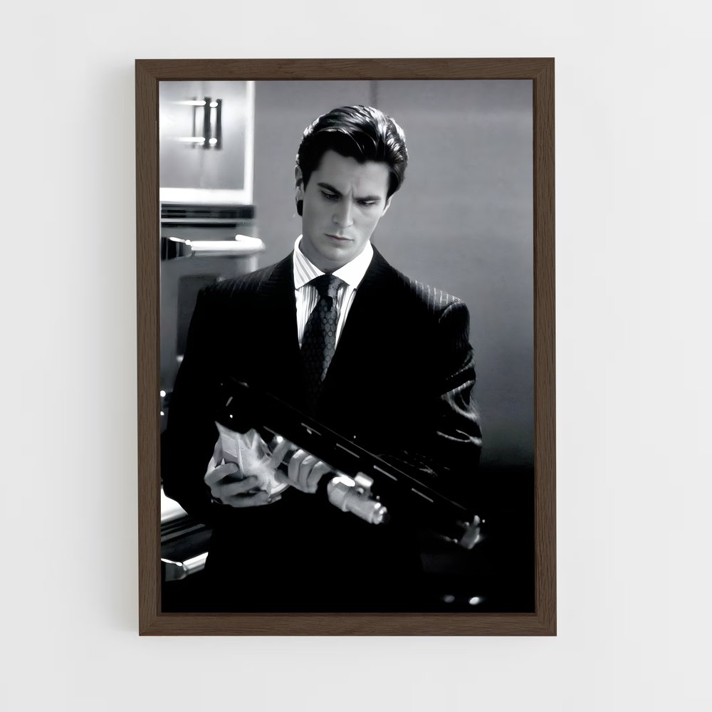 ap-patrick bateman-4 cadre Bois foncé