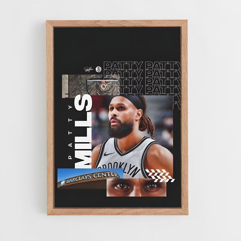 ap-patty mills-3 cadre Bois clair