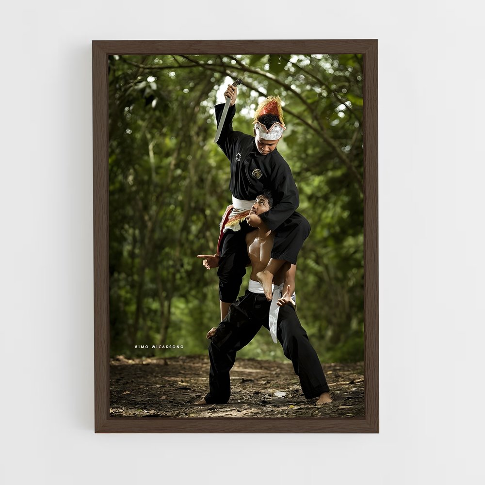 ap-pencak silat-3 cadre Bois foncé