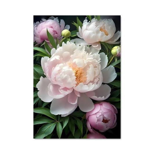 Poster Éclosion de Pivoines