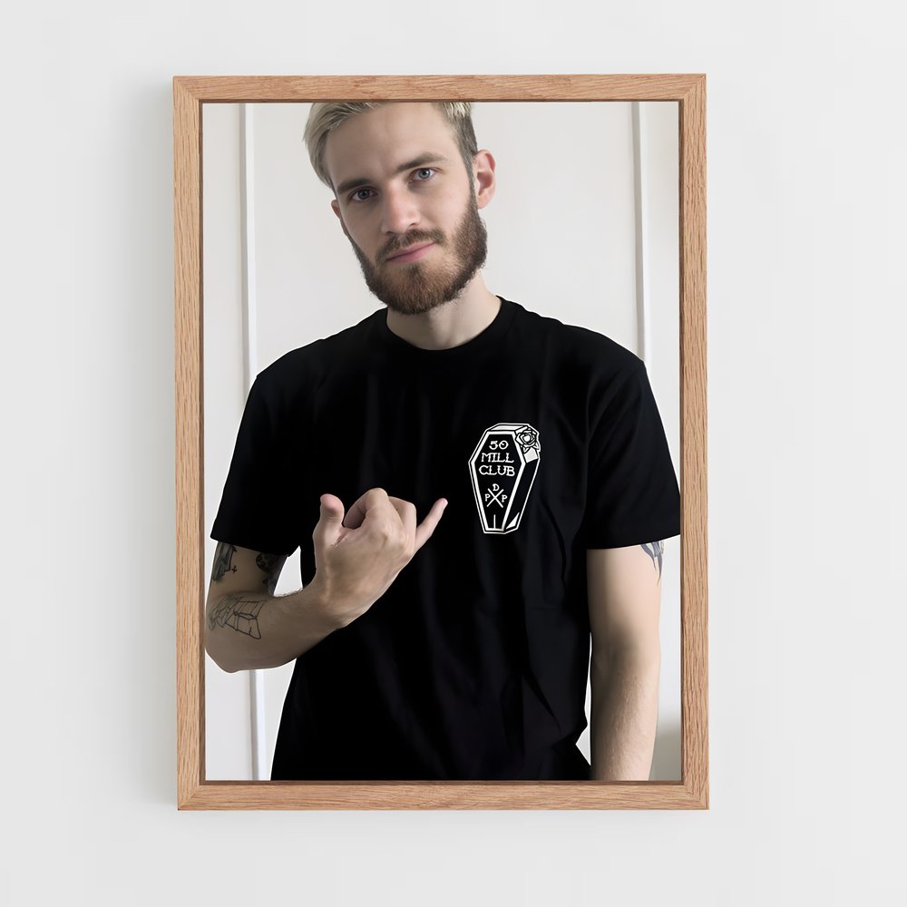 ap-pewdiepie-4 cadre Bois clair