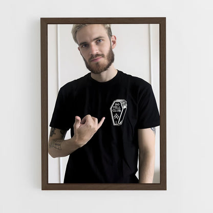 ap-pewdiepie-4 cadre Bois foncé