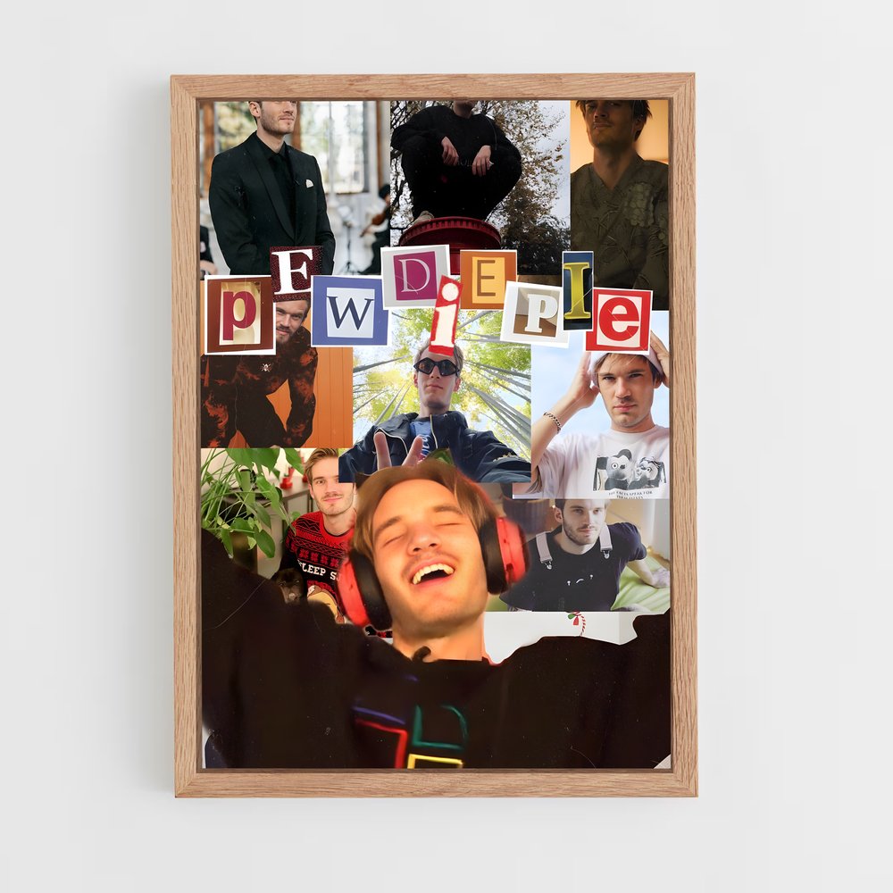 ap-pewdiepie-5 cadre Bois clair