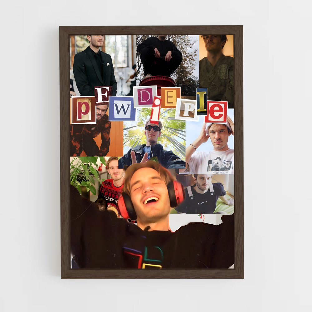 ap-pewdiepie-5 cadre Bois foncé
