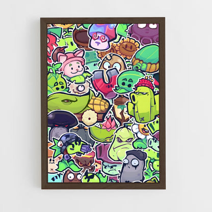 ap-plants vs zombies-1 cadre Bois foncé