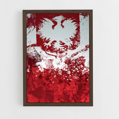 ap-poland flag-3 cadre Bois foncé