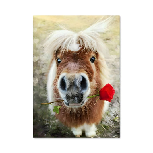 Poster Poney Fleurissant