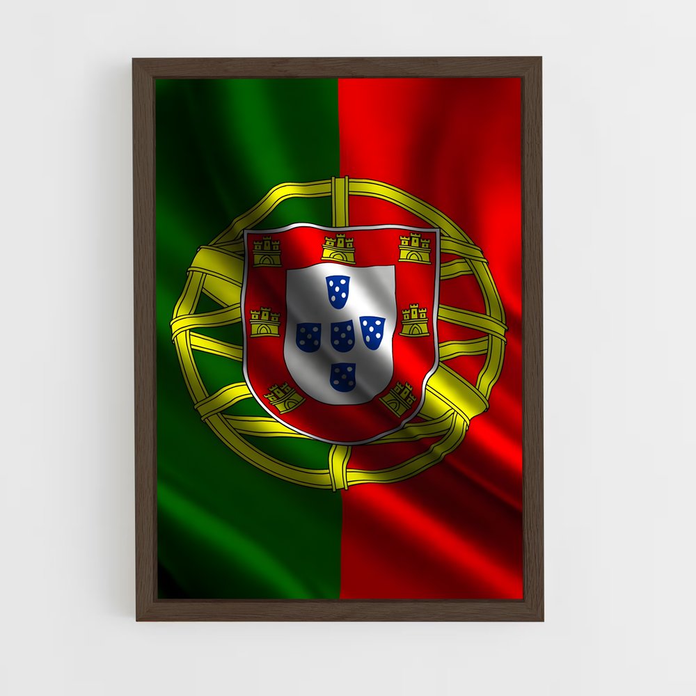 ap-portugal flag-4 cadre Bois foncé