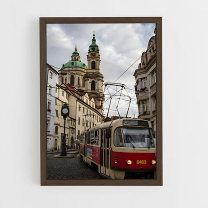 ap-prague tram-1 cadre Bois foncé