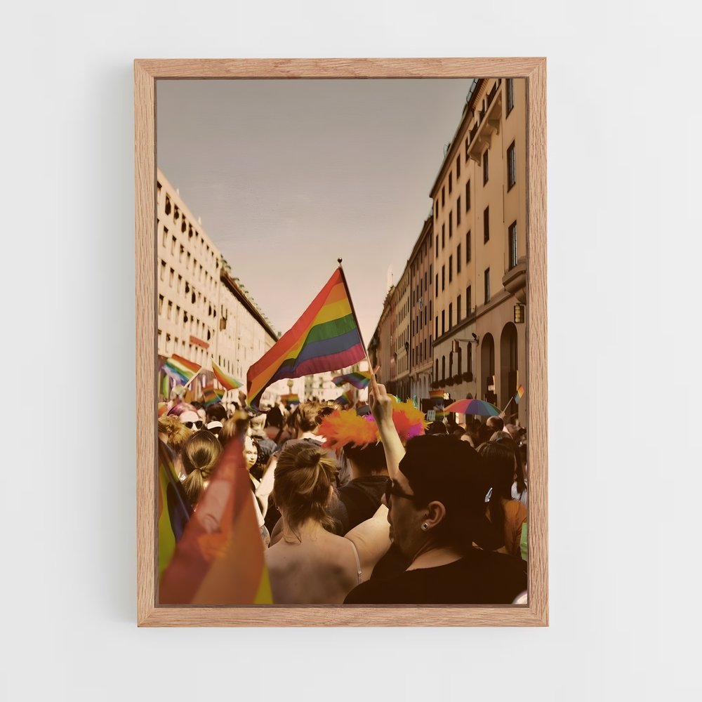 ap-pride flag-1 cadre Bois clair