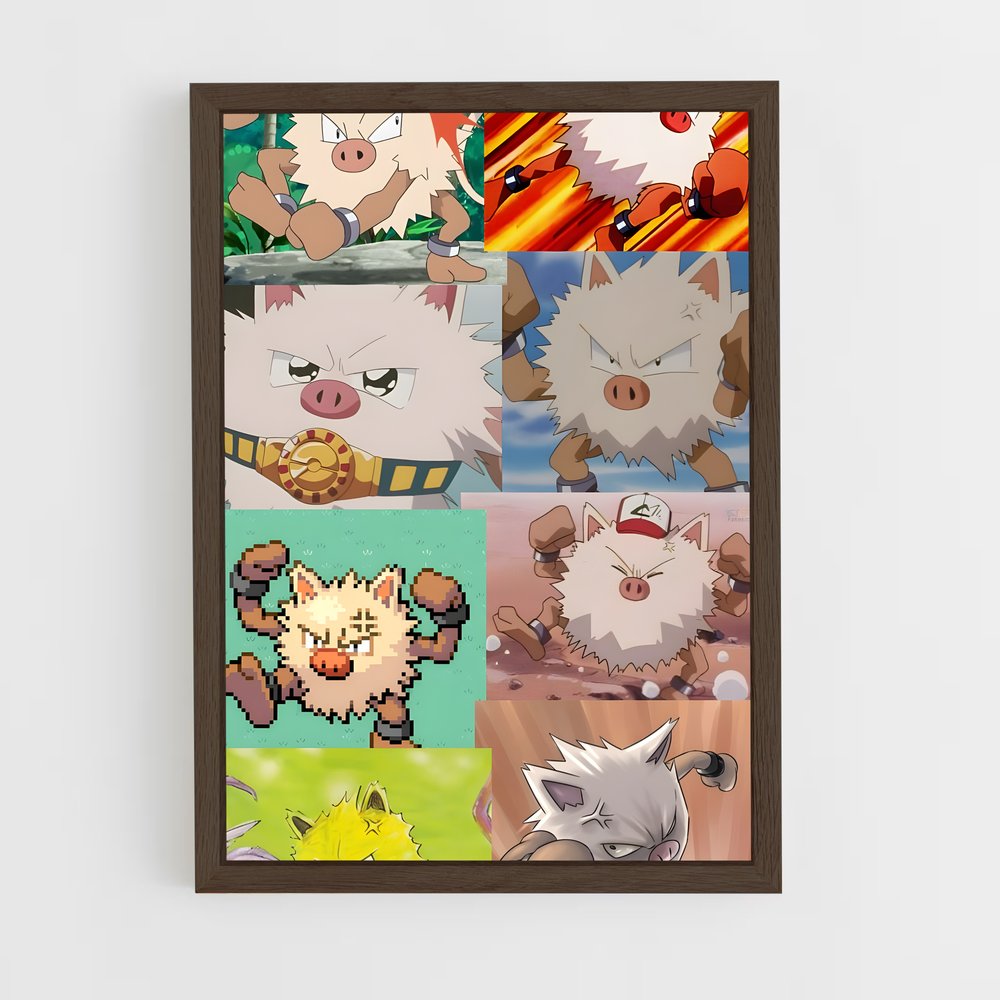 ap-primeape-2 cadre Bois foncé