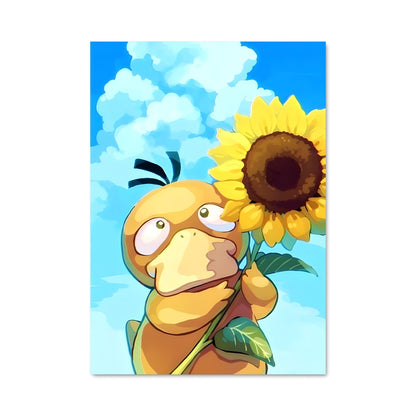 Poster Psyduck en Fleur