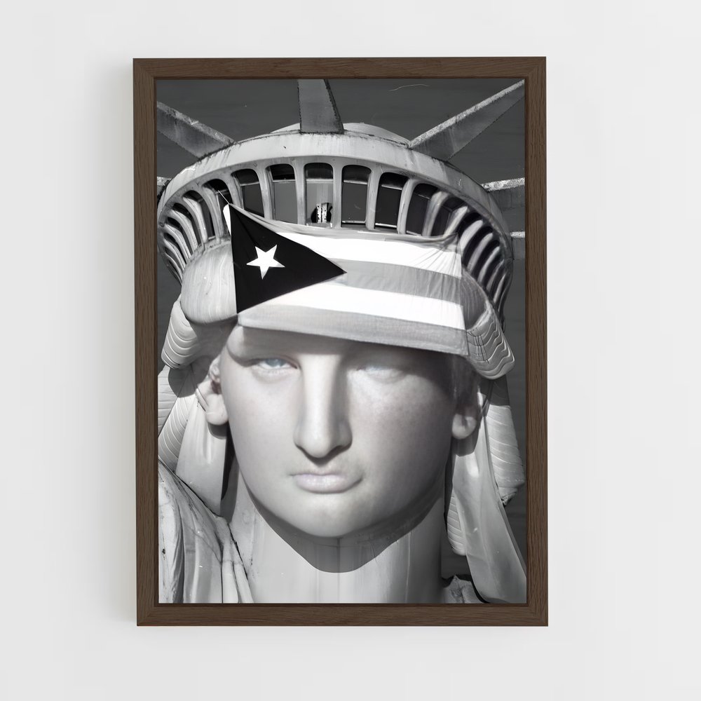ap-puerto rico flag-1 cadre Bois foncé