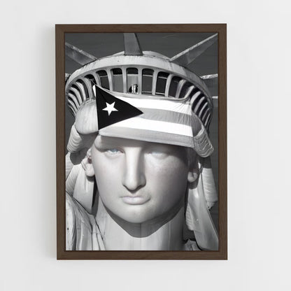 ap-puerto rico flag-1 cadre Bois foncé