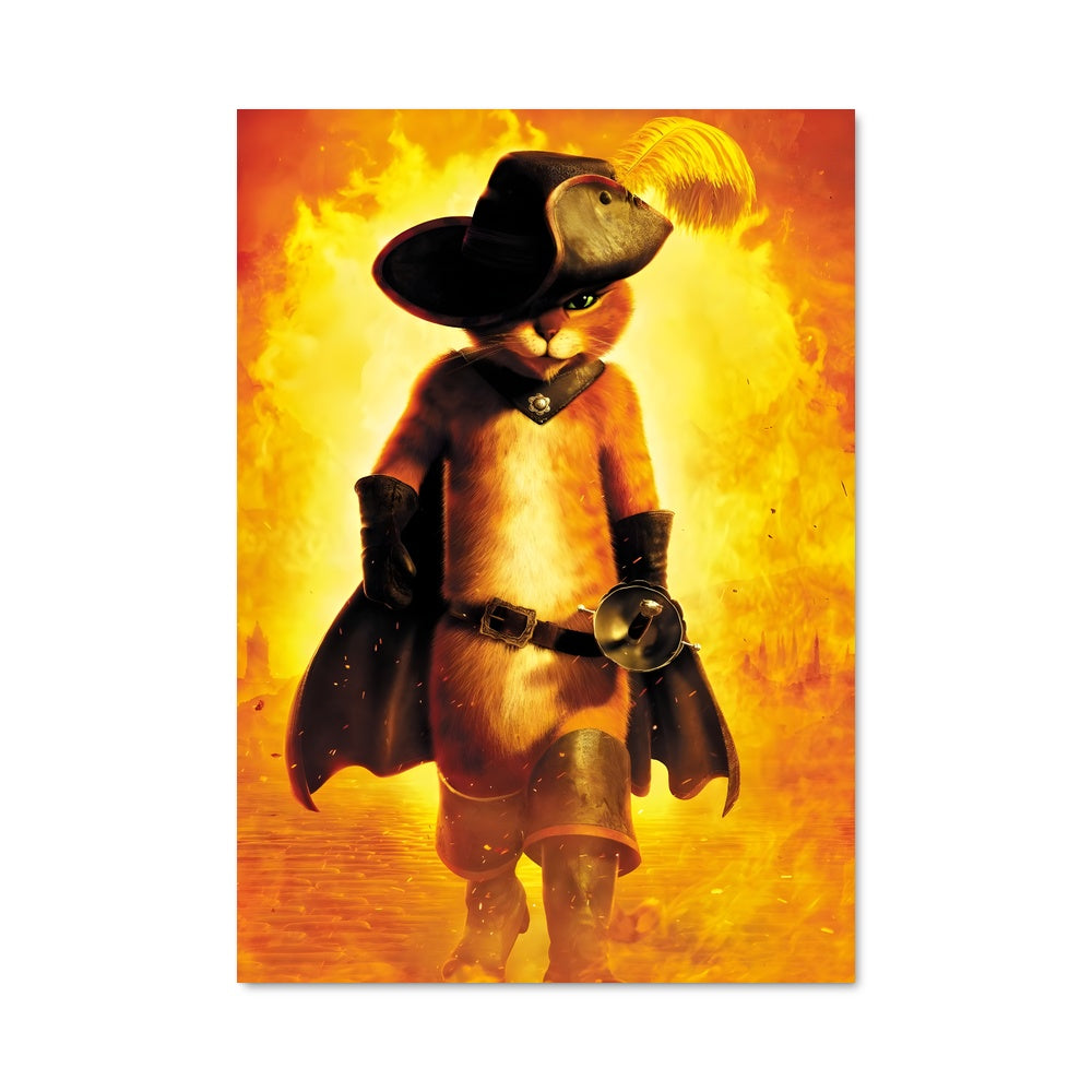 Poster Puss en Flammes
