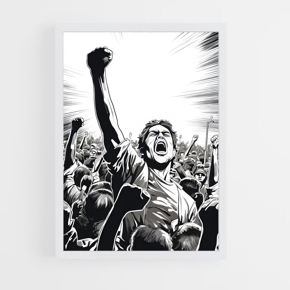 ap-raised fist-1 cadre Blanc