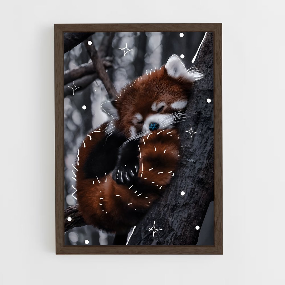 ap-red panda-6 cadre Bois foncé