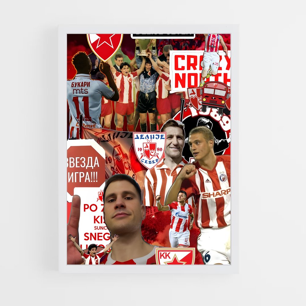 ap-red star belgrade-5 cadre Blanc