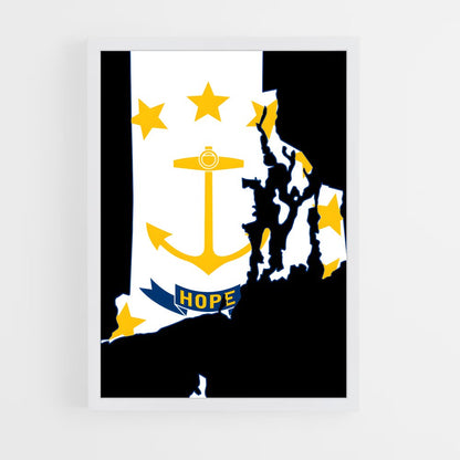 ap-rhode island flag-1 cadre Blanc