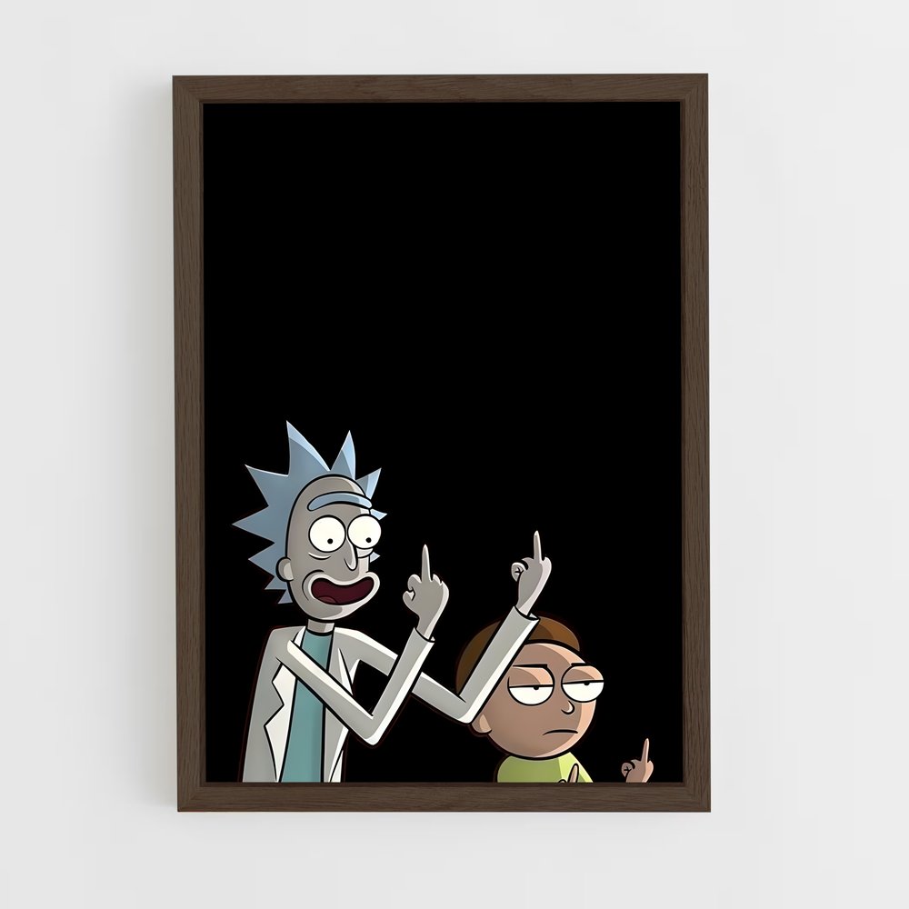 ap-rick and morty-1 cadre Bois foncé