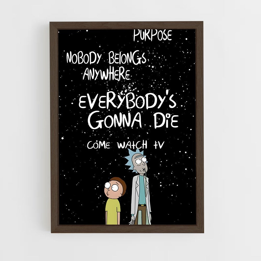 ap-rick and morty-2 cadre Bois foncé