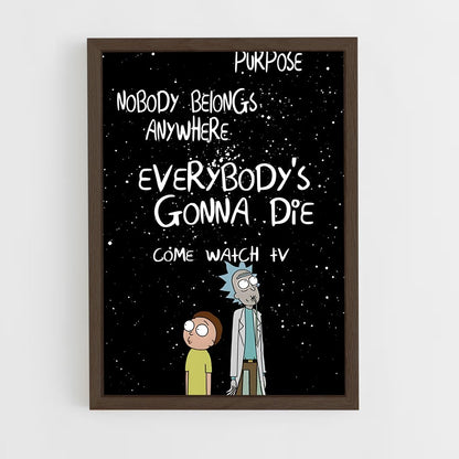 ap-rick and morty-2 cadre Bois foncé