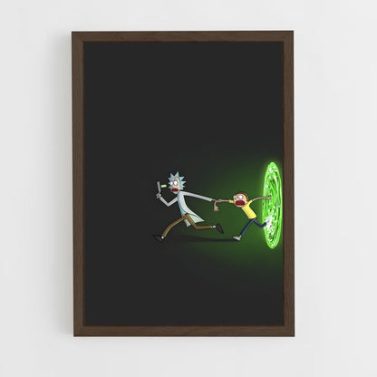 ap-rick and morty-7 cadre Bois foncé