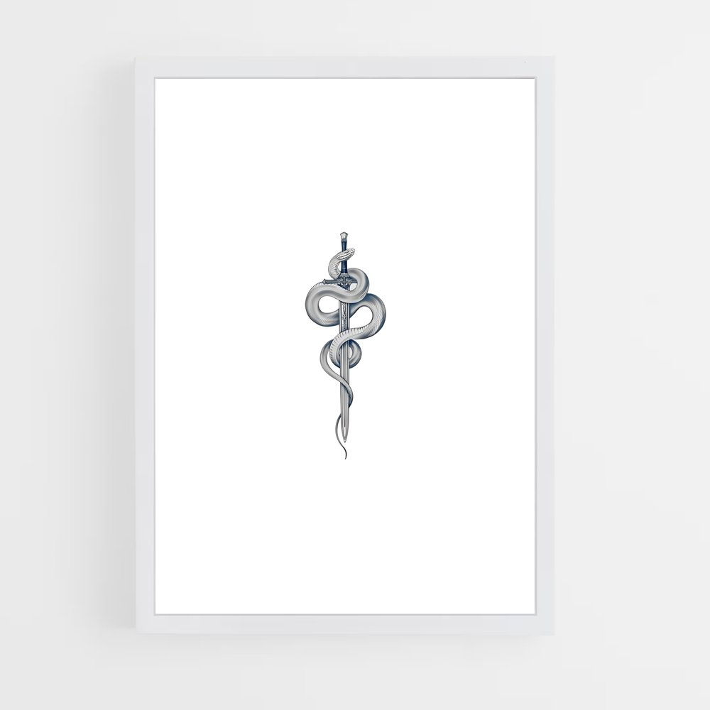 ap-rod of asclepius-1 cadre Blanc