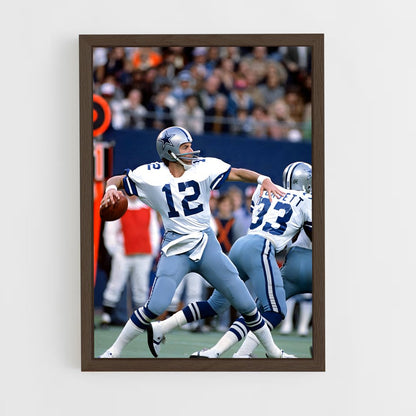 ap-roger staubach-1 cadre Bois foncé