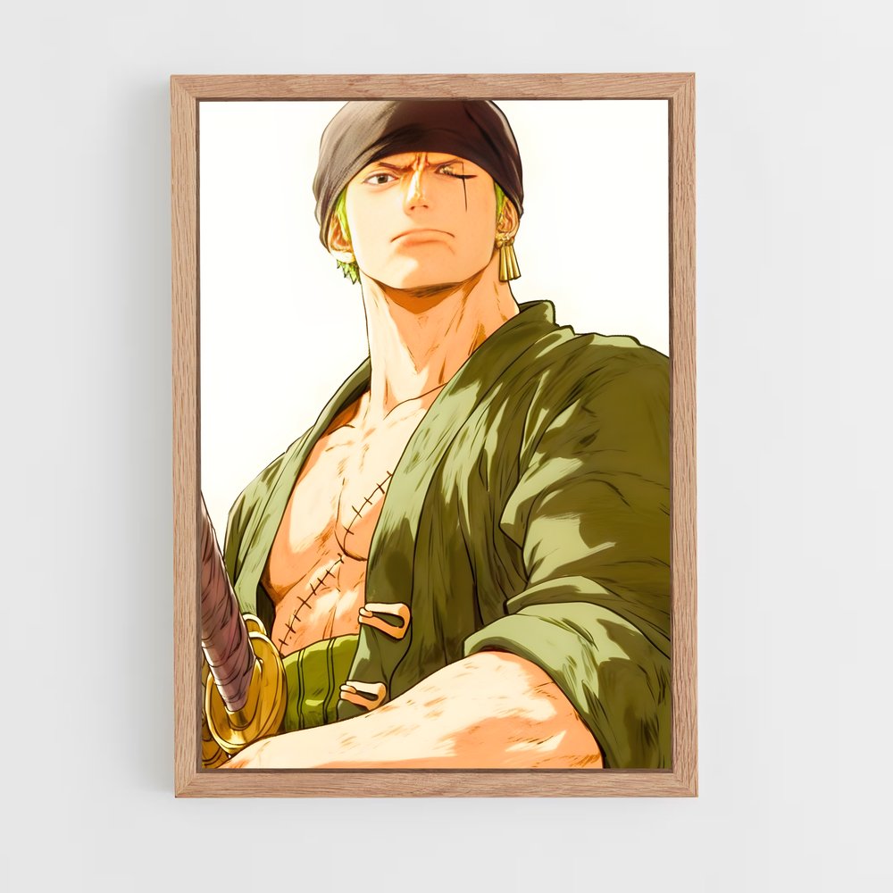 ap-roronoa zoro-2 cadre Bois clair
