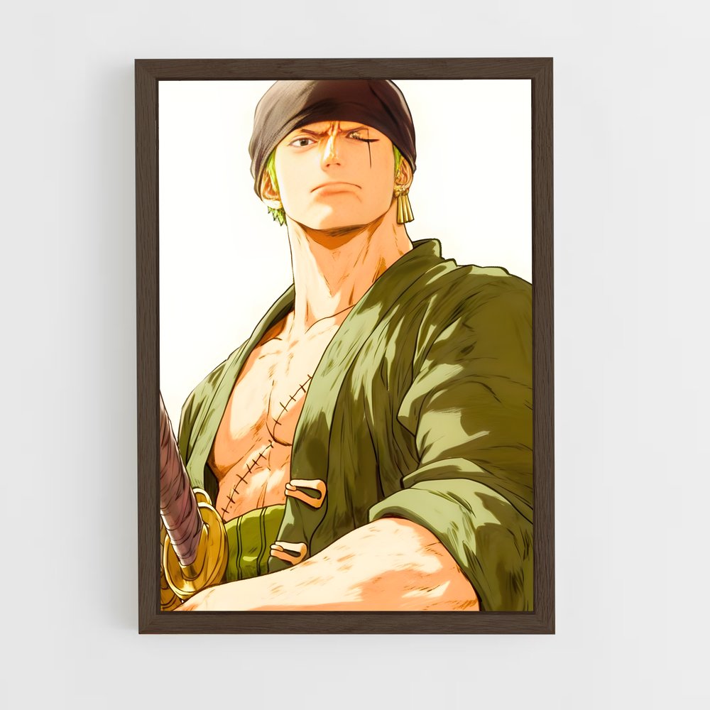 ap-roronoa zoro-2 cadre Bois foncé