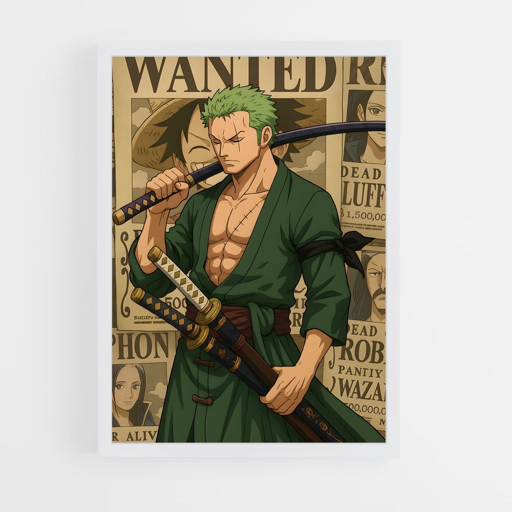 ap-roronoa zoro-7 cadre Blanc