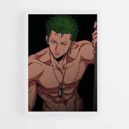 ap-roronoa zoro-8 cadre Blanc