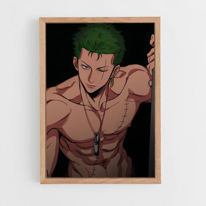 ap-roronoa zoro-8 cadre Bois clair