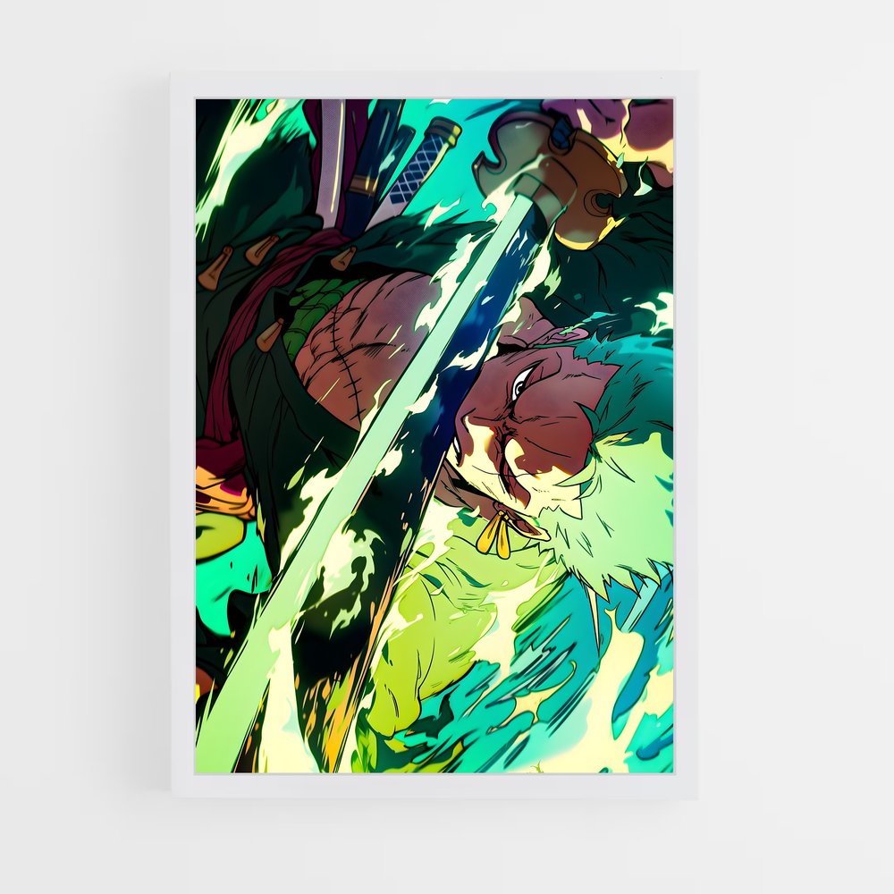 ap-roronoa zoro-9 cadre Blanc