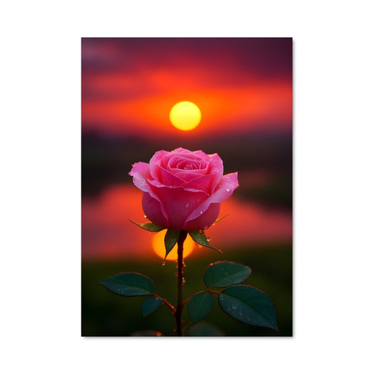 Poster Rose au Crépuscule