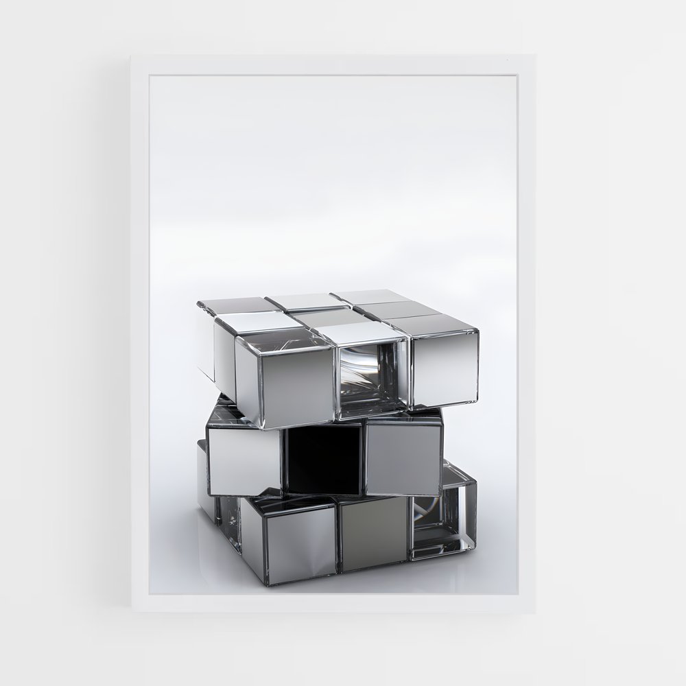 ap-rubiks cube-6 cadre Blanc