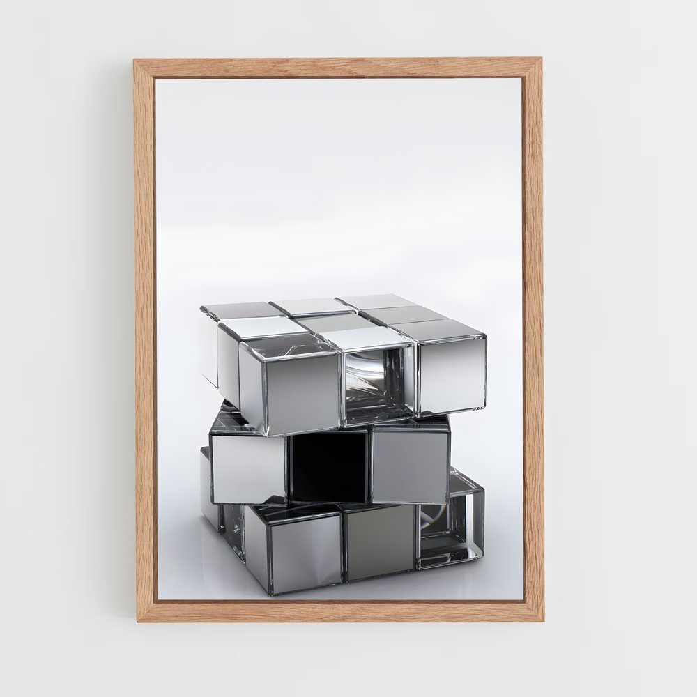 ap-rubiks cube-6 cadre Bois clair