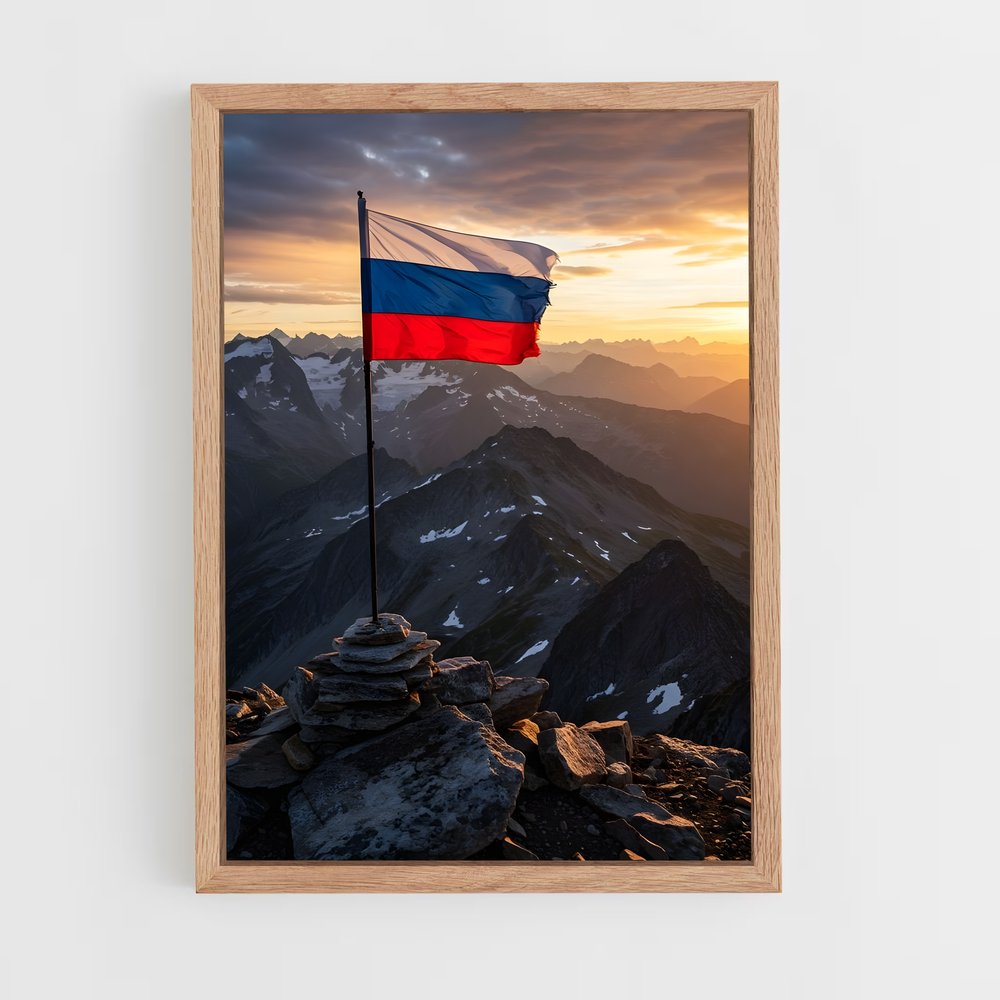 ap-russia flag-7 cadre Bois clair