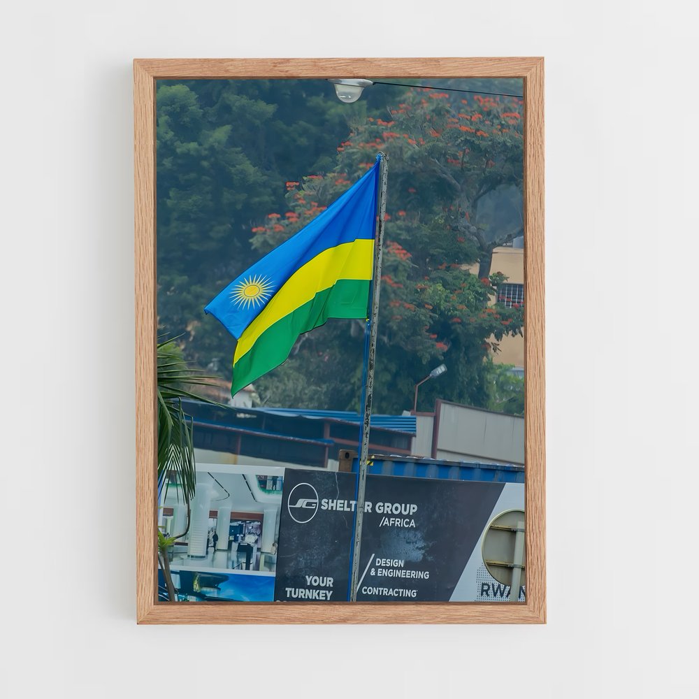 ap-rwanda flag-1 cadre Bois clair