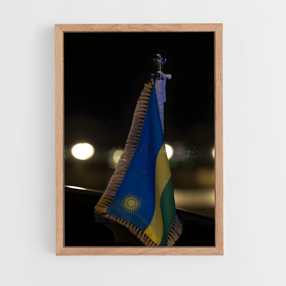 ap-rwanda flag-3 cadre Bois clair