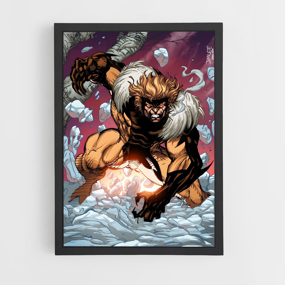 ap-sabretooth x-men-12 cadre Noir