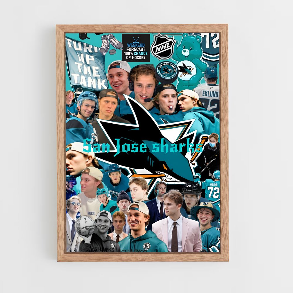 ap-san jose sharks-3 cadre Bois clair