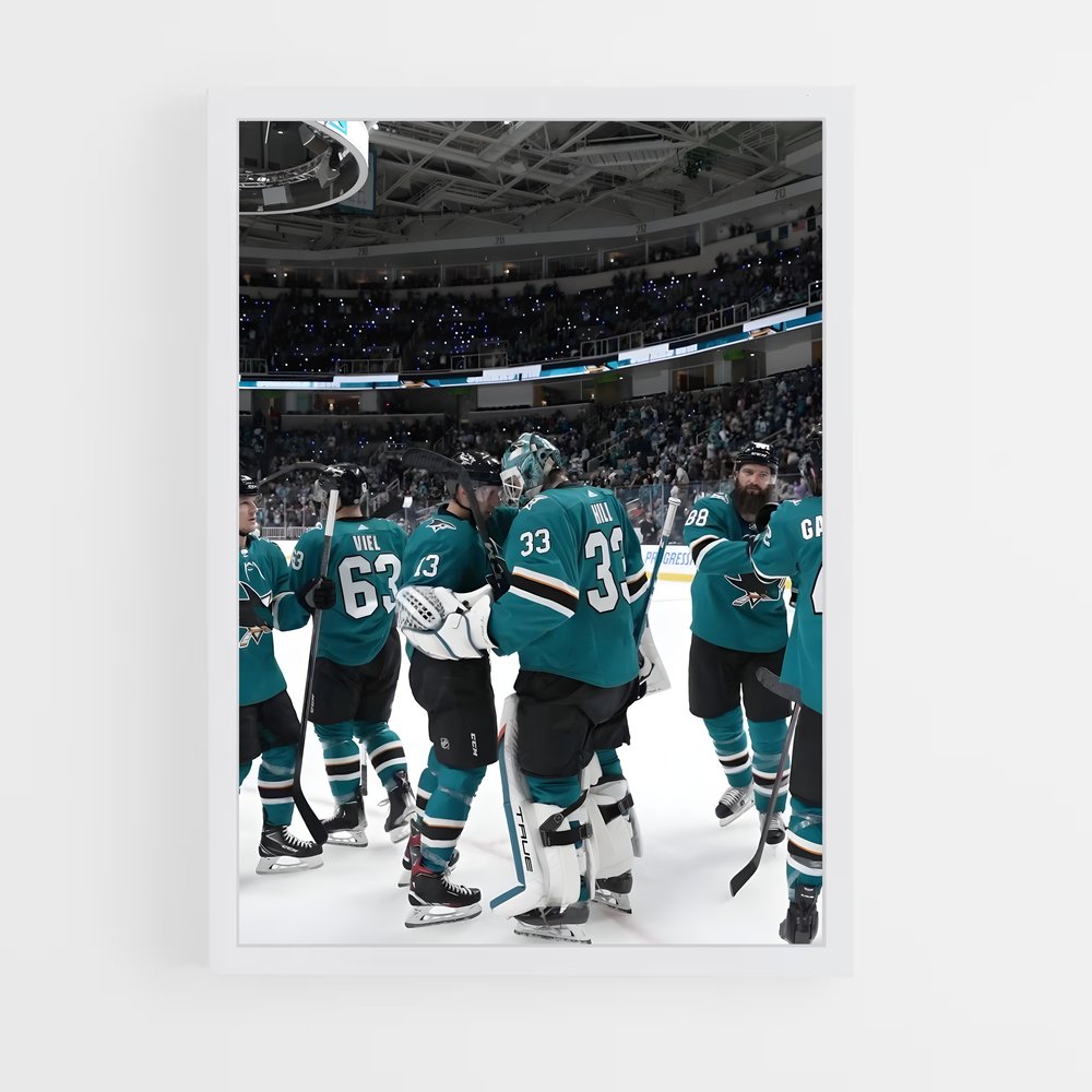 ap-san jose sharks-6 cadre Blanc