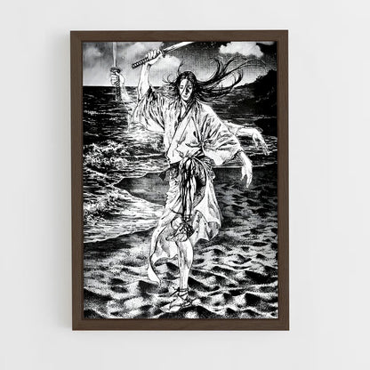 ap-sasaki kojiro-1 cadre Bois foncé